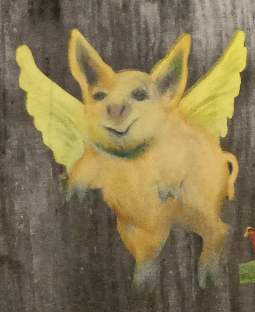 painting of flying pig